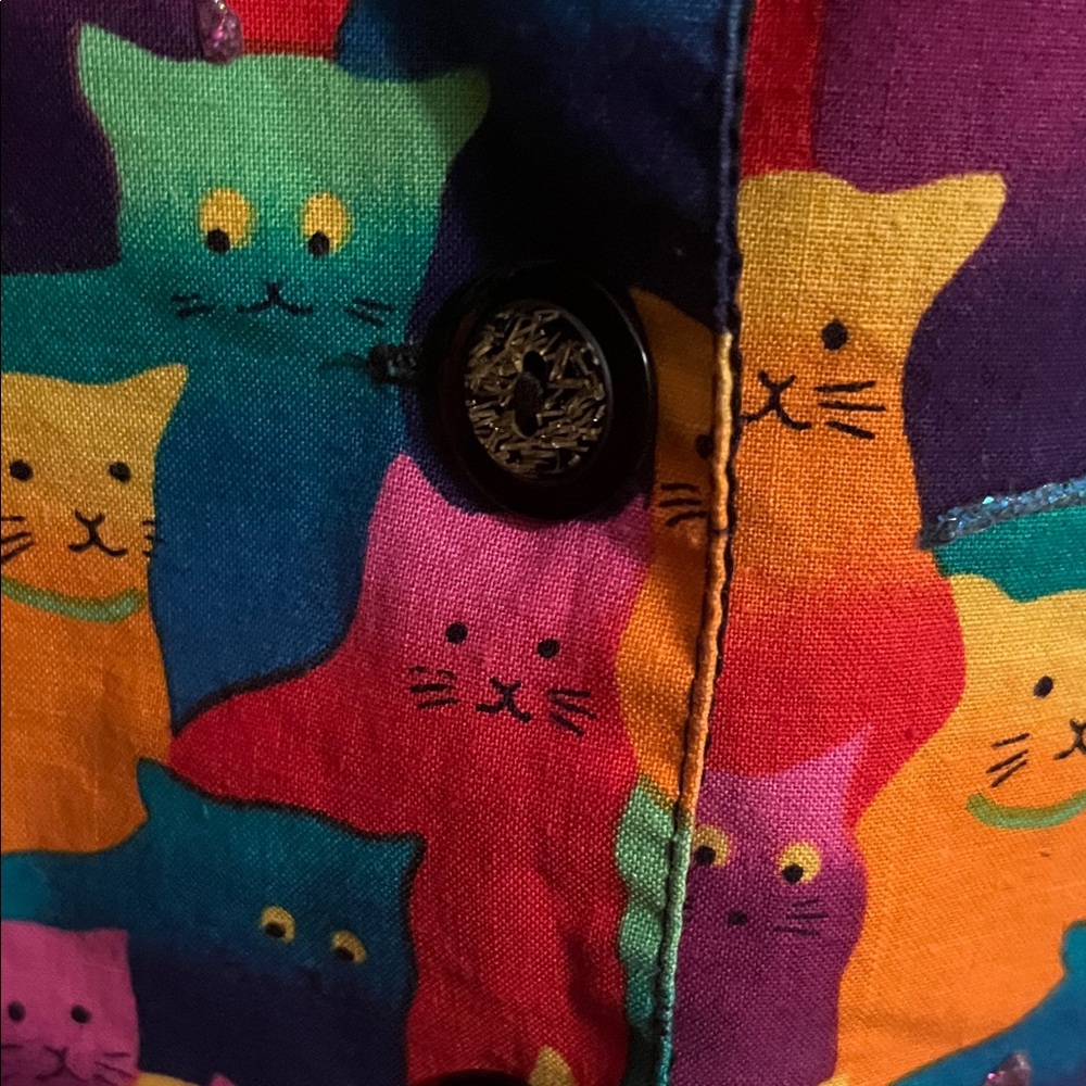 Colorful Cat Print Vest - Picture 6 of 11